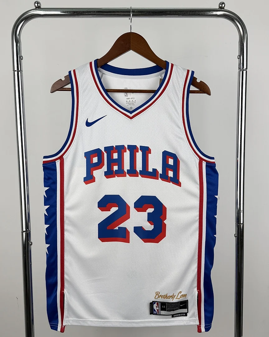 Camisola NBA Philadelphia 76ers LeBron James #23 Branca 2023