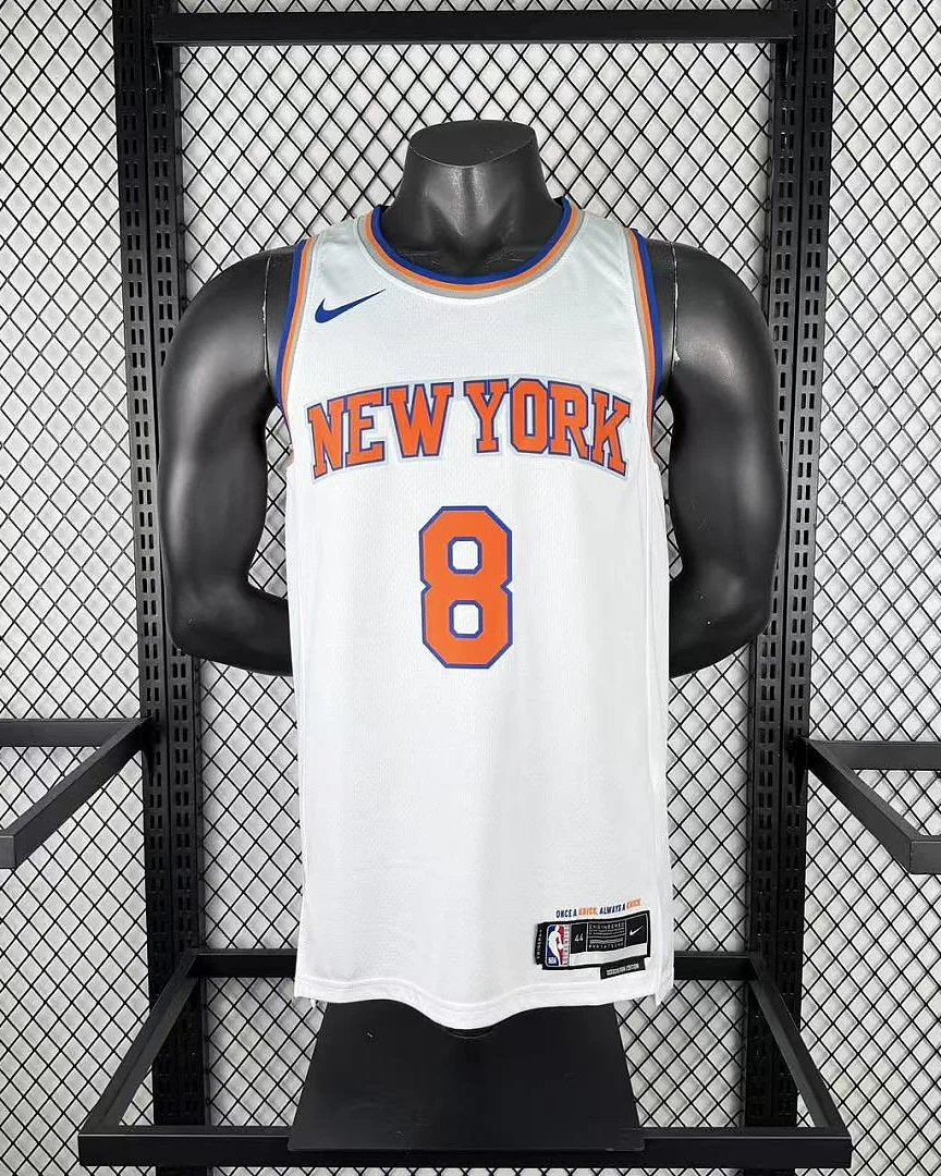 Camisola NBA New York Knicks OG Anunoby #8 Branca 2023