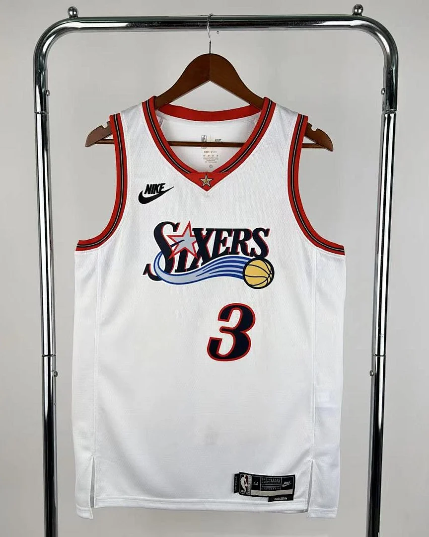 Camisola NBA Philadelphia 76ers Allen Iverson #3 Retro Edição Especial Branca 2026