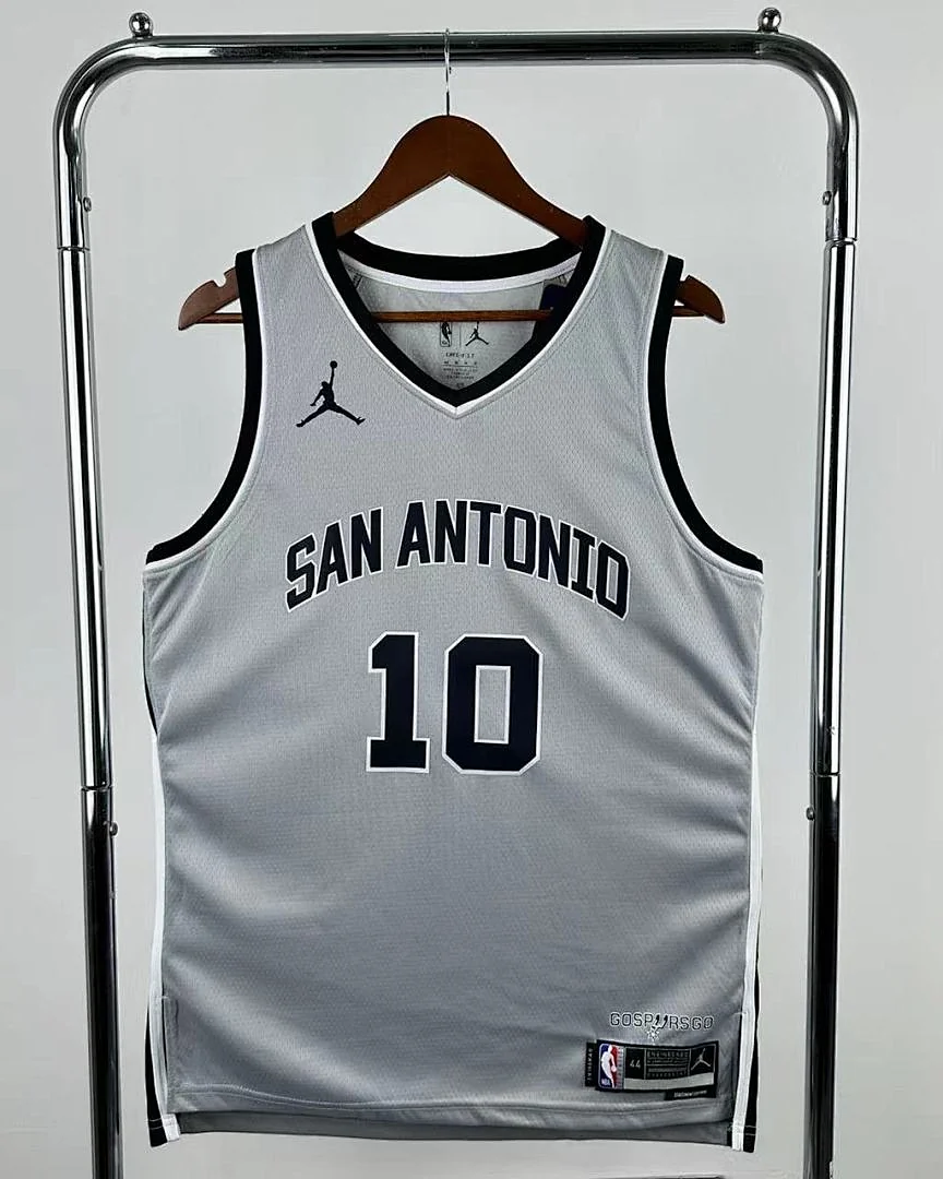 Camisola NBA San Antonio Spurs Jeremy Sochan #10 Edição Especial Cinzenta 2026