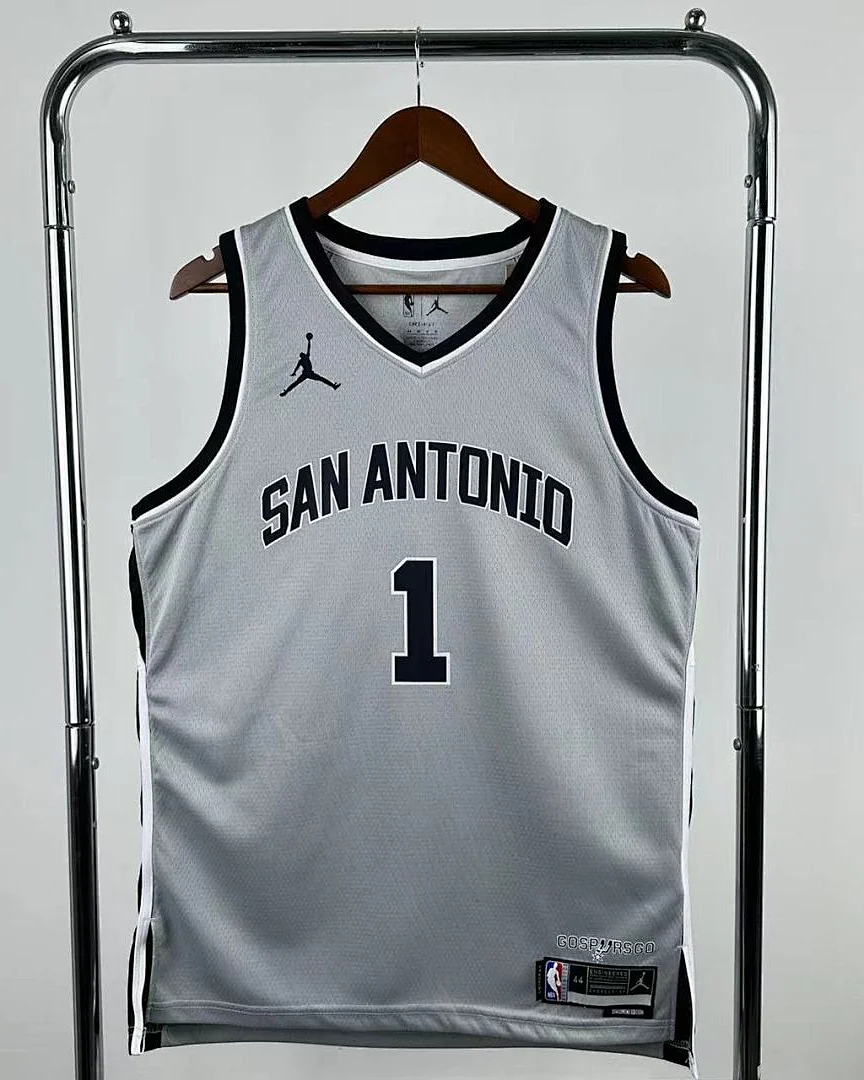 Camisola NBA San Antonio Spurs Victor Wembanyama #1 Edição Especial Cinzenta 2026