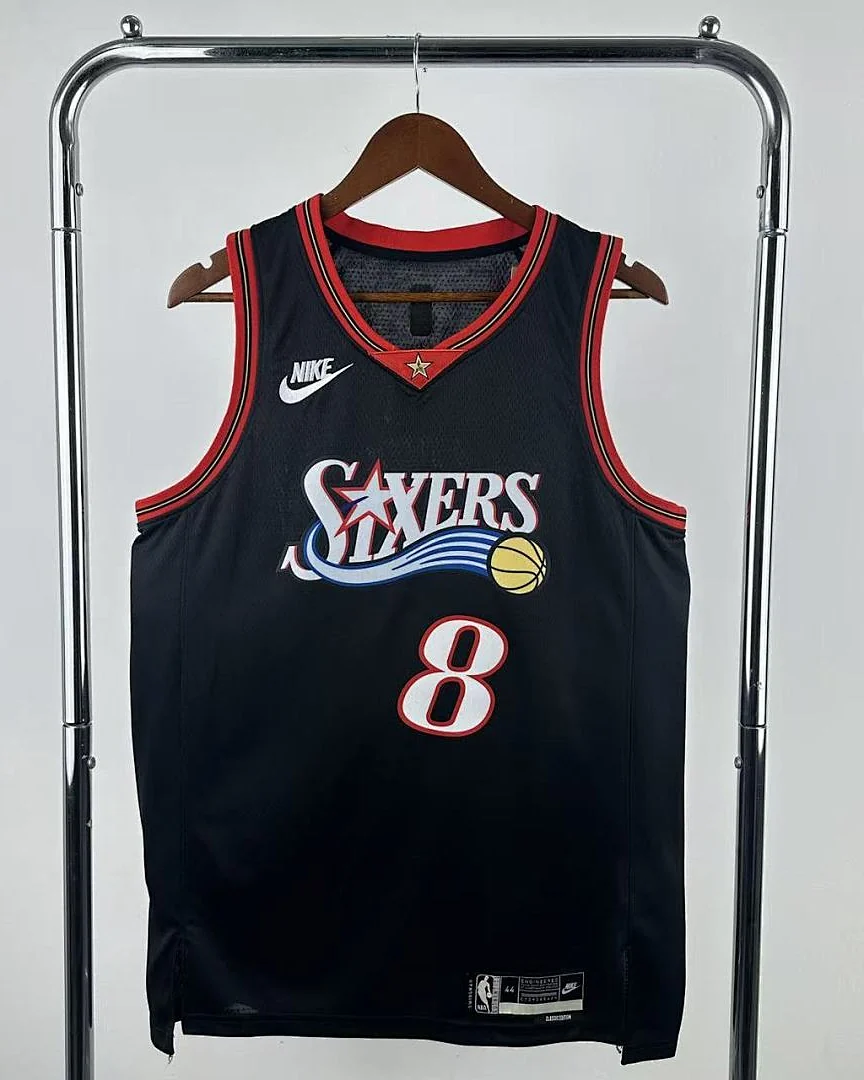 Camisola NBA Philadelphia 76ers Paul George #8 Retro Edição Especial Preta 2026