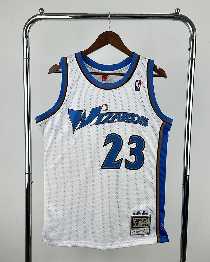 Camisola NBA Washington Wizards Michael Jordan #23 Retro Mitchell & Ness 2001/02 Branca