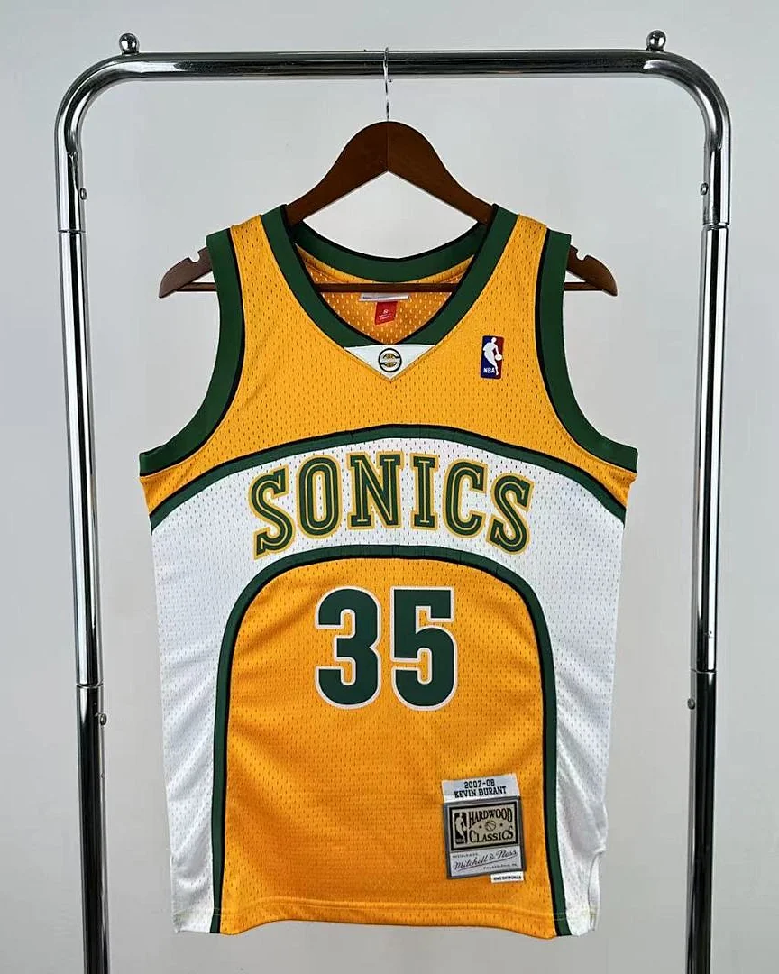 Camisola NBA Seattle SuperSonics Kevin Durant #35 Retro Mitchell & Ness 07/08 Amarela