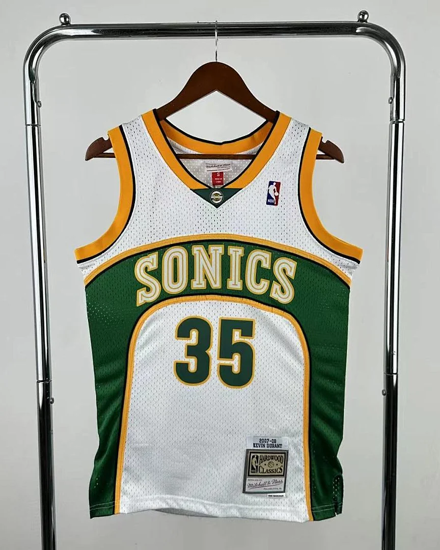 Camisola NBA Seattle SuperSonics Kevin Durant #35 Retro Mitchell & Ness 07/08 Branca