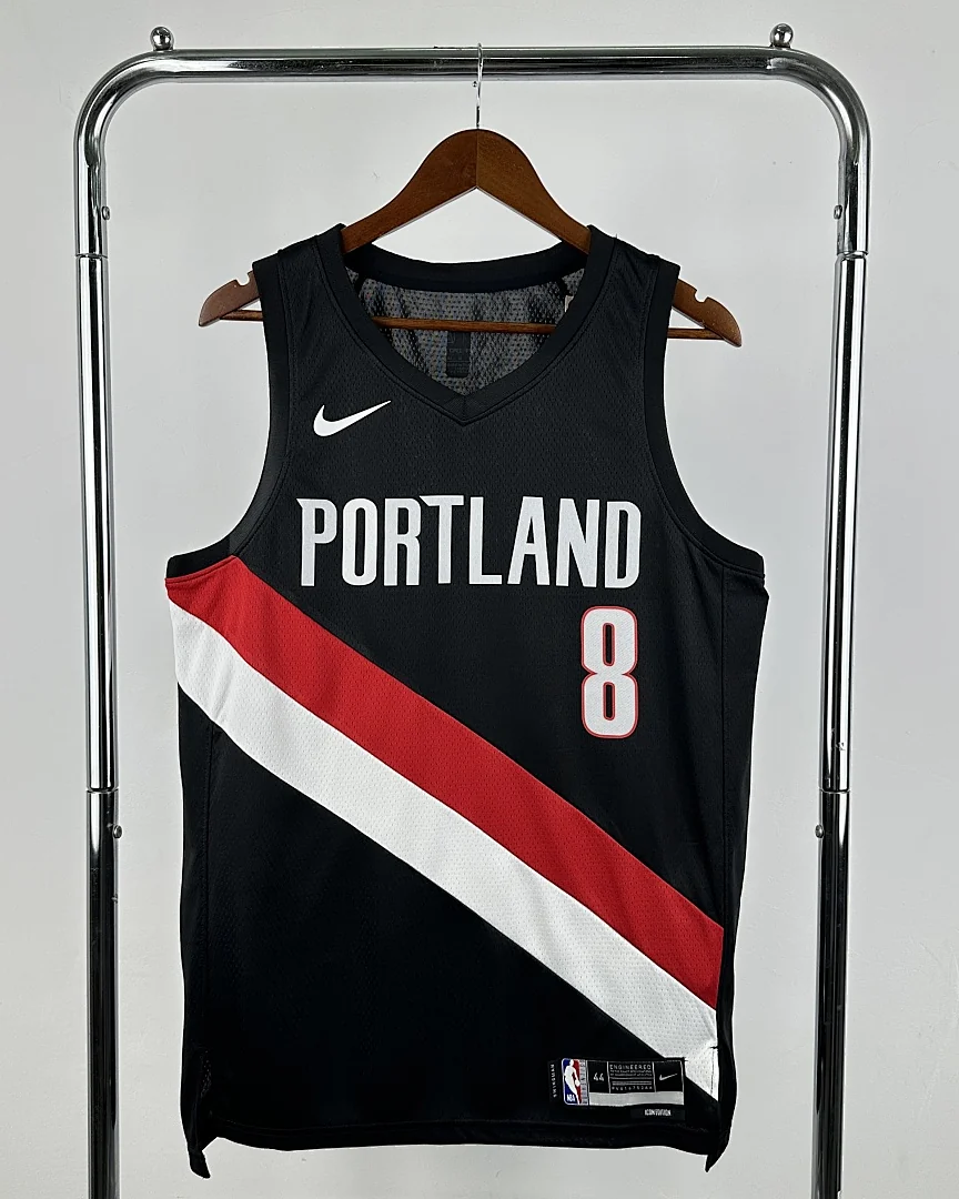 Camisola NBA Portland Trail Blazers Deni Avdija #8 Preta 2026