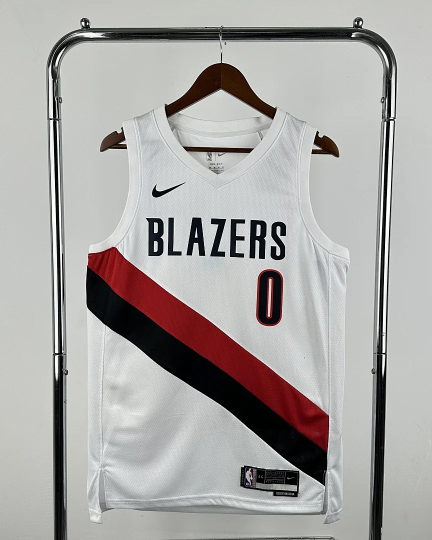Camisola NBA Portland Trail Blazers Damian Lillard #0 Branca 2026
