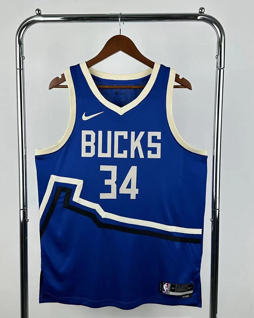 Camisola NBA Milwaukee Bucks Giannis Antetokounmpo #34 City Edition 2025