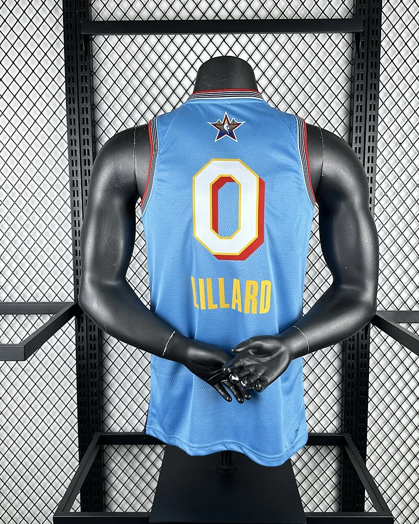 Camisola NBA All-Star Damian Lillard #0 Edição Especial Azul-Clara 2025