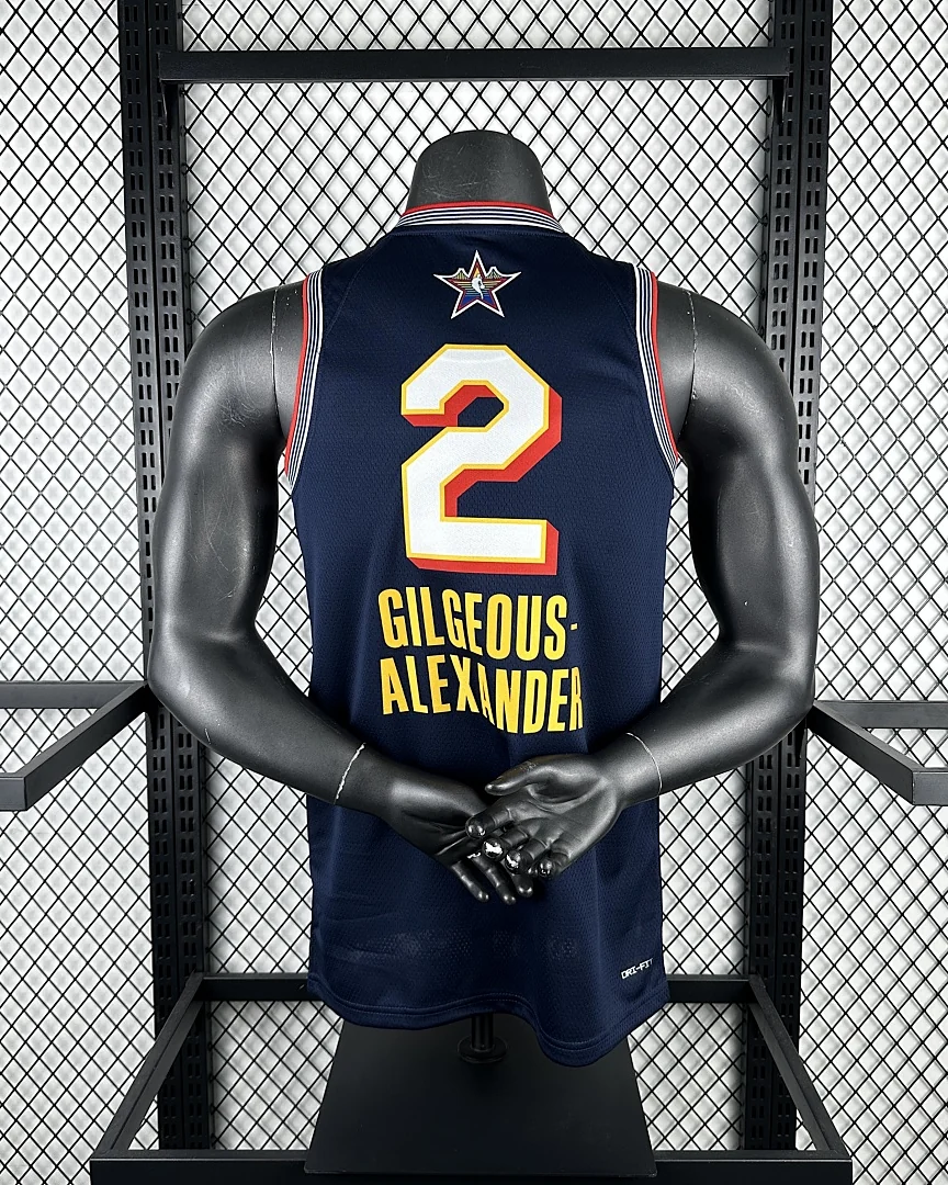 Camisola NBA All-Star Shai Gilgeous-Alexander #2 Edição Especial Azul-Marinho 2025