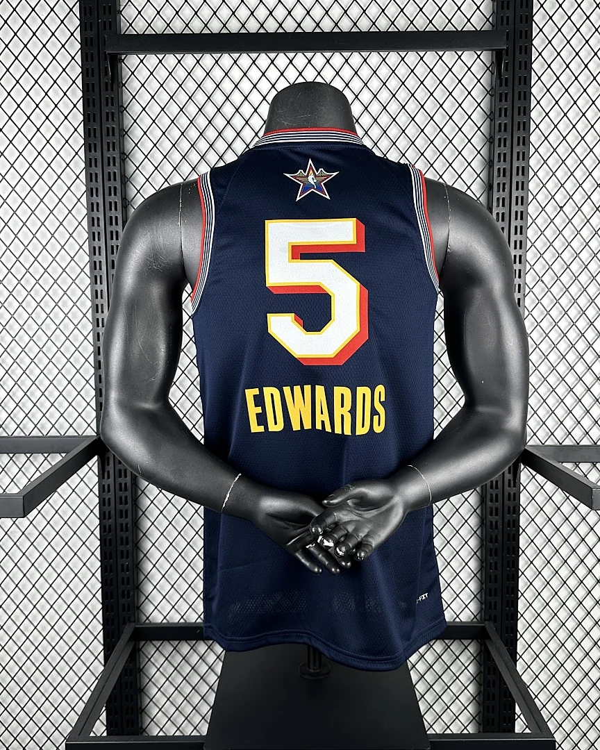 Camisola NBA All-Star Anthony Edwards #5 Edição Especial Azul-Marinho 2025