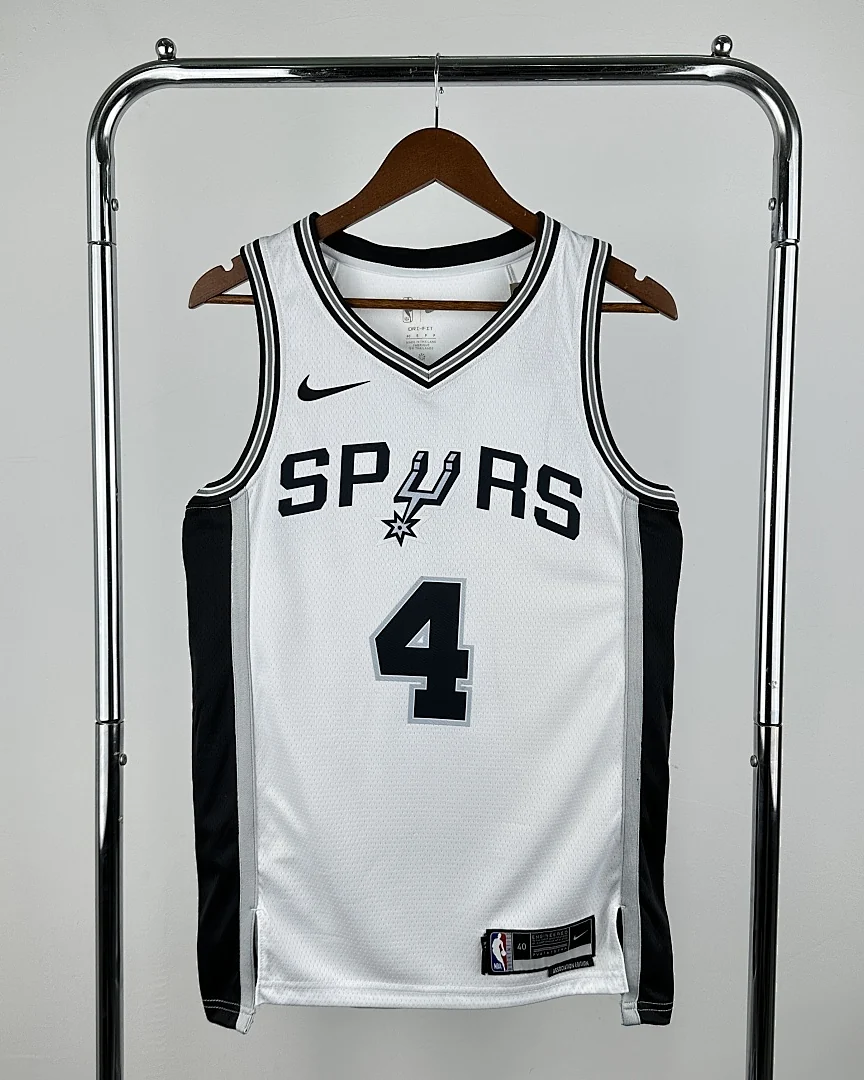 Camisola NBA San Antonio Spurs De'Aaron Fox #4 Branca