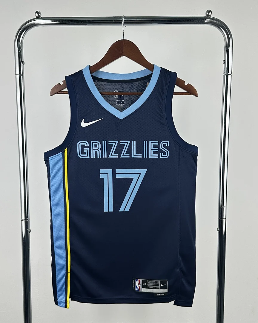 Camisola NBA Memphis Grizzlies Yuki Kawamura #17 Azul-Marinho 2023