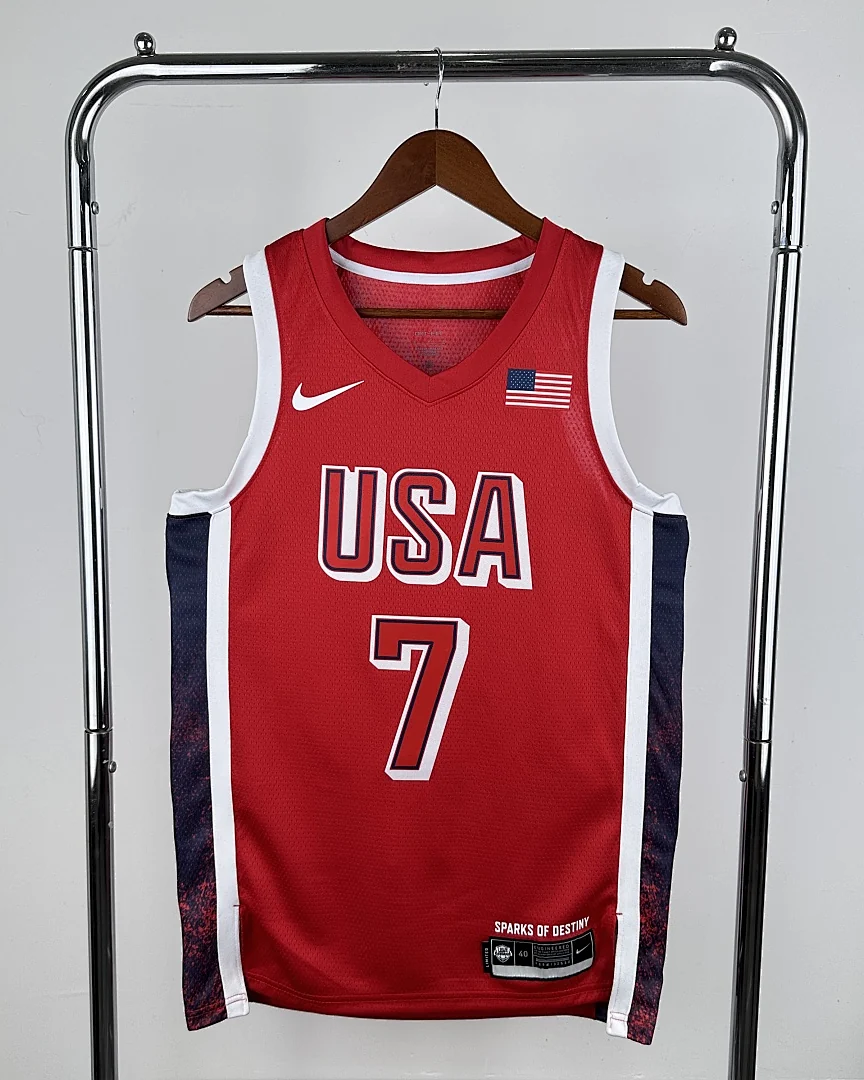 Camisola Seleção dos Estados Unidos de Basquetebol 2024 Alternativa Kevin Durant #7