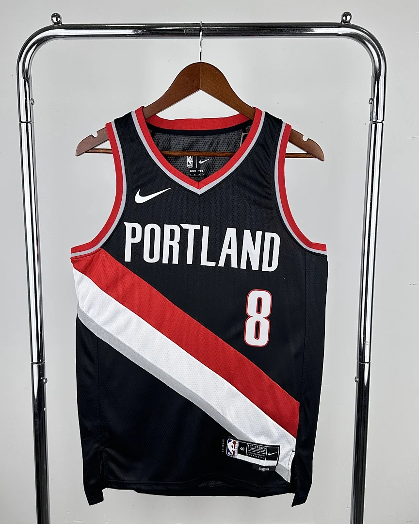 Camisola NBA Portland Trail Blazers Deni Avdija #8 Preta 2023