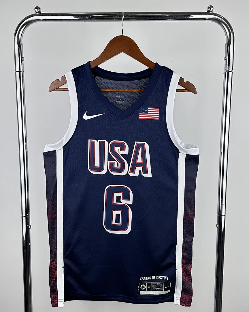 Camisola Seleção dos Estados Unidos de Basquetebol 2024 Terceira LeBron James #6