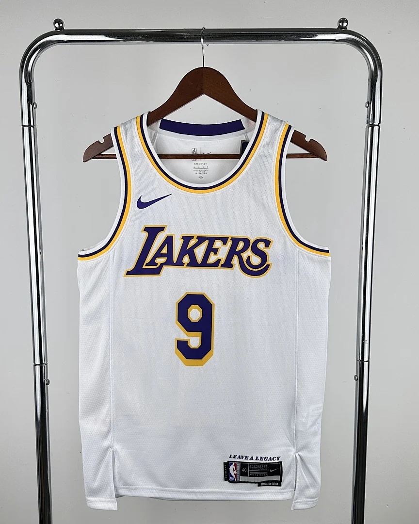 Camisola NBA Los Angeles Lakers Bronny James #9 Branca 2023