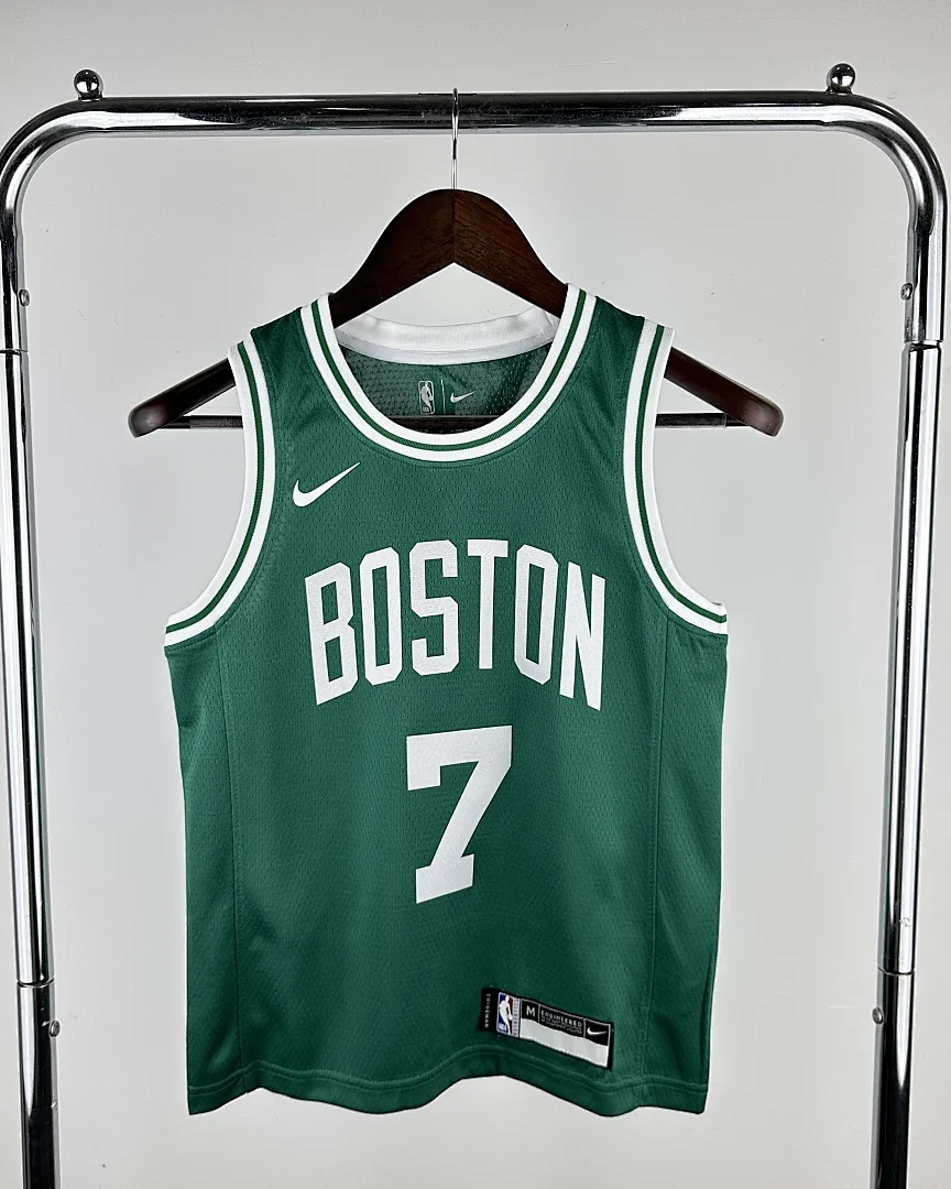 Camisola NBA Boston Celtics Jaylen Brown #7 Branca Criança
