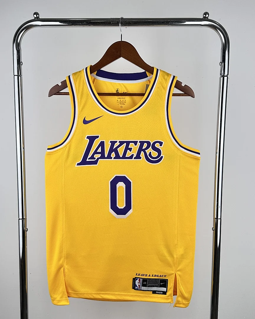 Camisola NBA Los Angeles Lakers Russell Westbrook #0 Amarela 2023