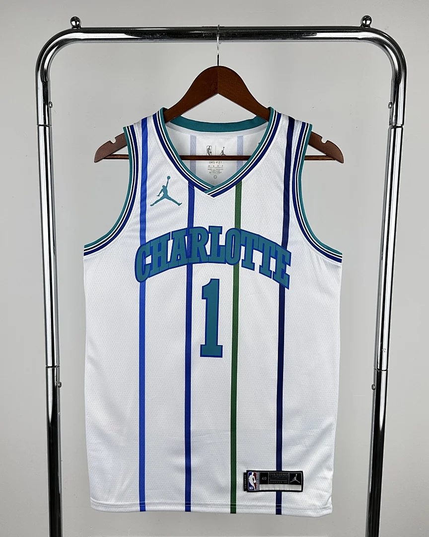 Camisola NBA Charlotte Hornets LaMelo Ball #1 Retro Branca 2019