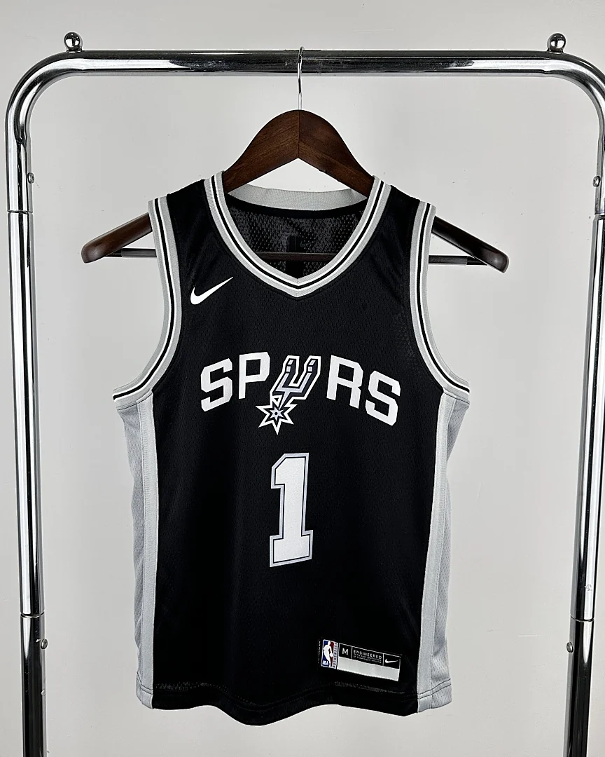 Camisola NBA San Antonio Spurs Victor Wembanyama #1 Branca Criança