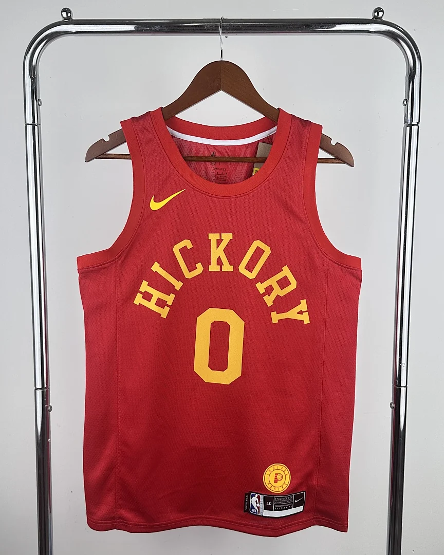 Camisola NBA Indiana Pacers Tyrese Haliburton #0 Retro Vermelha 2019
