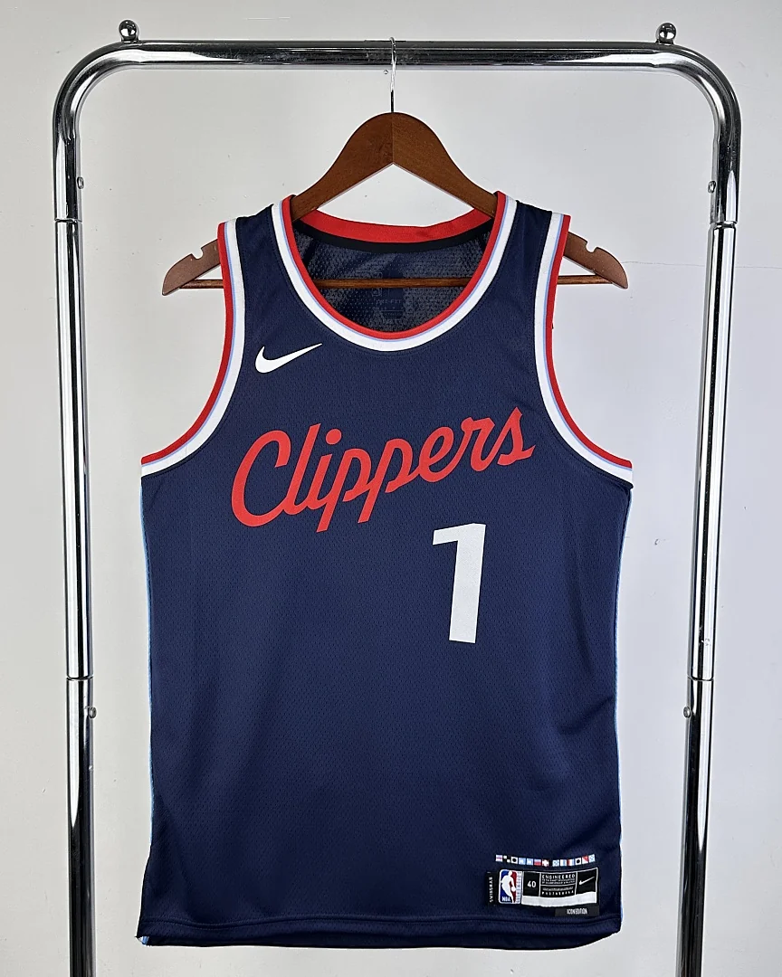 Camisola NBA Los Angeles Clippers James Harden #1 Azul-Marinho 2025