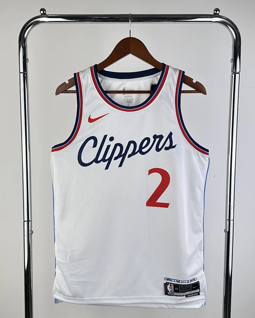 Camisola NBA Los Angeles Clippers Kawhi Leonard #2 Branca 2025