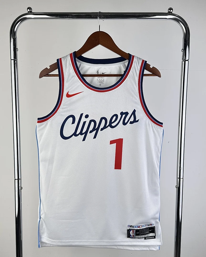 Camisola NBA Los Angeles Clippers James Harden #1 Branca 2025