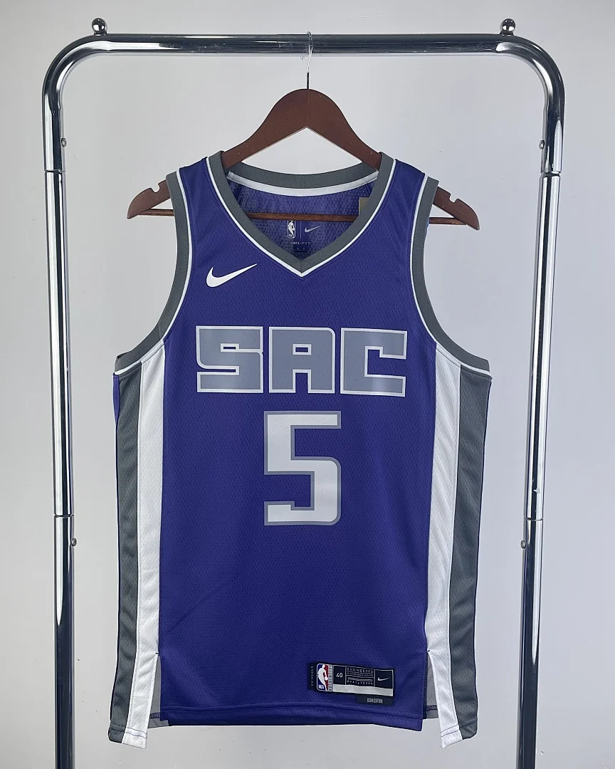 Camisola NBA Sacramento Kings De'Aaron Fox #5 Roxa 2023