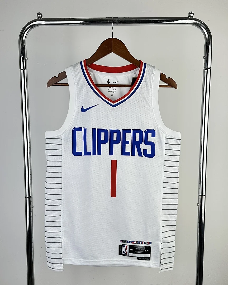 Camisola NBA Los Angeles Clippers James Harden #1 Branca 2023