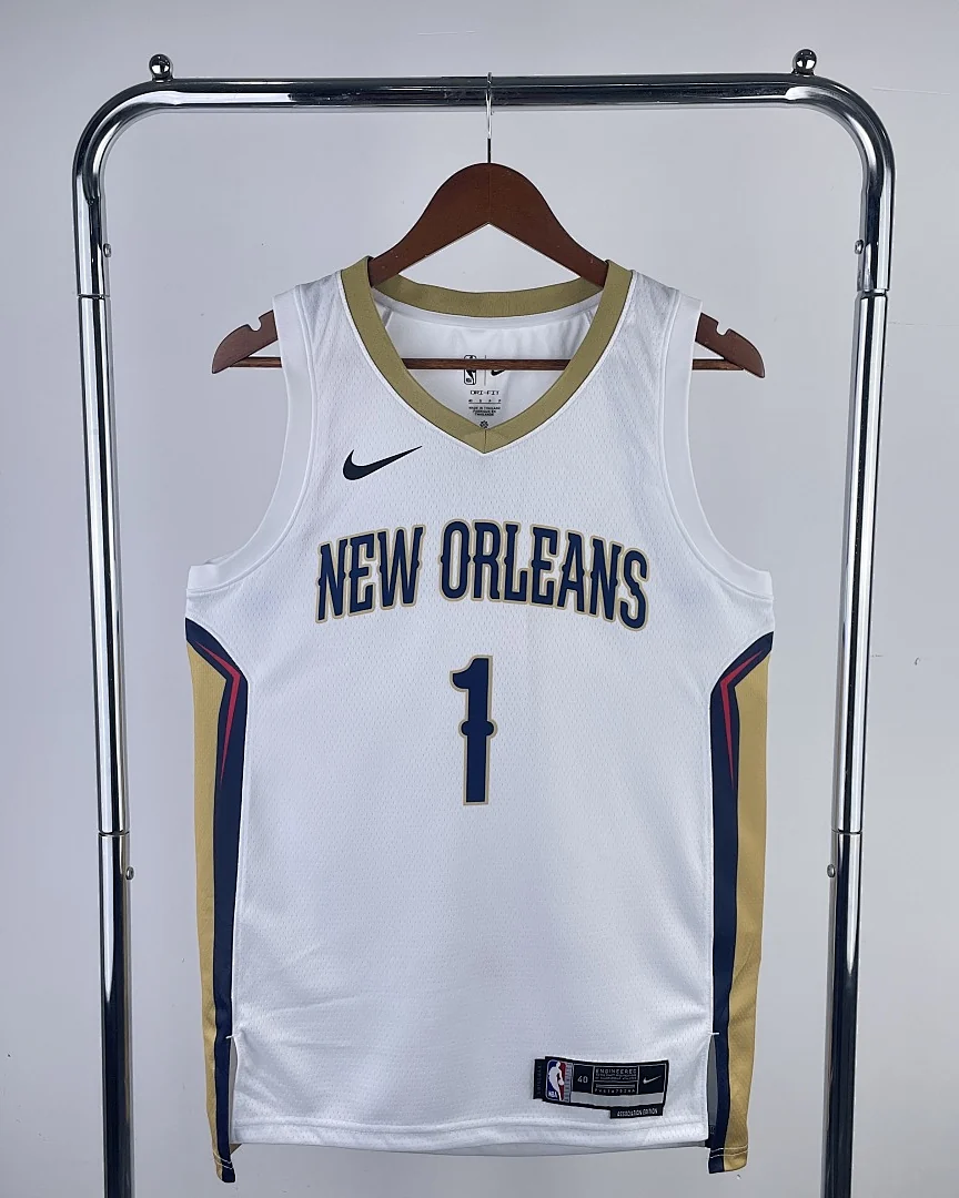 Camisola NBA New Orleans Pelicans Zion Williamson #1 Branca 2023
