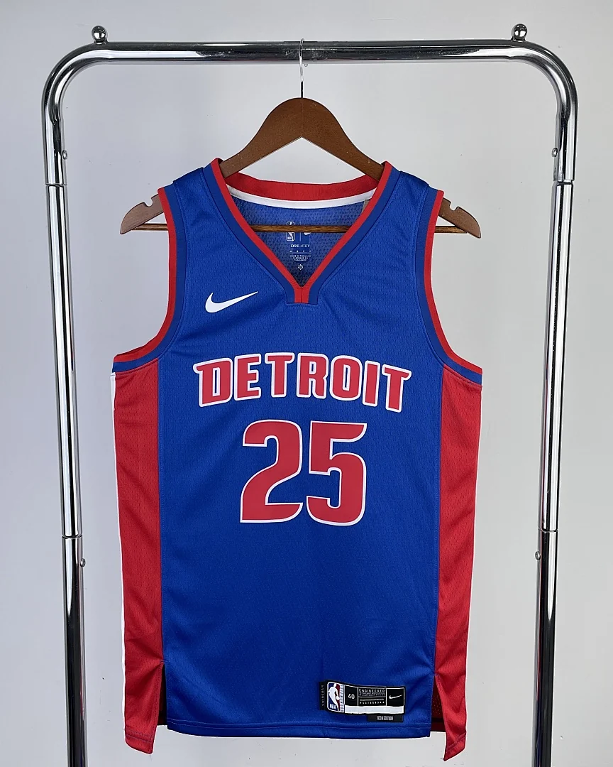 Camisola NBA Detroit Pistons Derrick Rose #25 Azul 2023