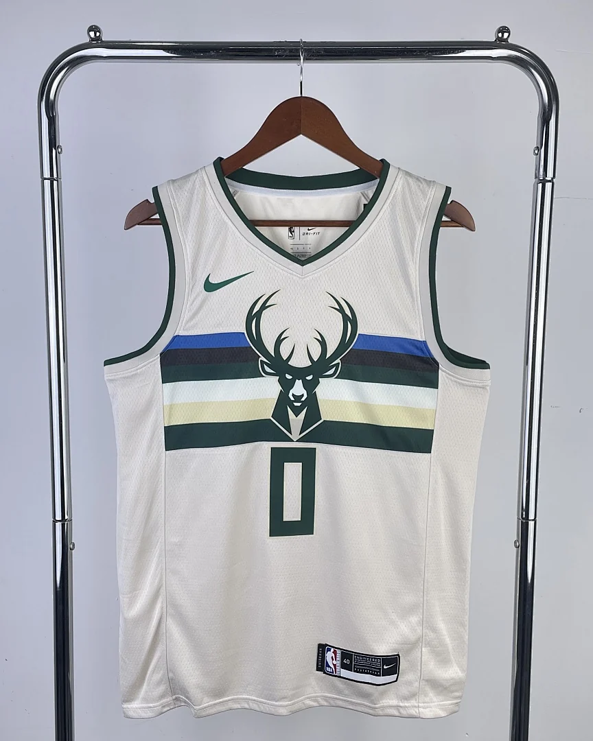 Camisola NBA Milwaukee Bucks Damian Lillard #0 Edição Especial Creme 2019