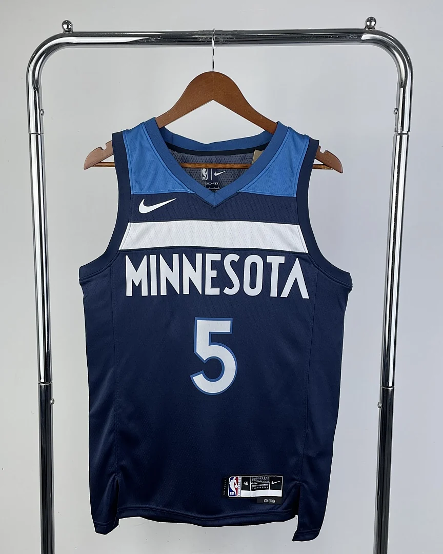 Camisola NBA Minnesota Timberwolves Anthony Edwards #5 Azul-Marinho 2023