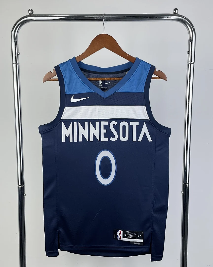 Camisola NBA Minnesota Timberwolves D'Angelo Russell #0 Azul-Marinho 2023