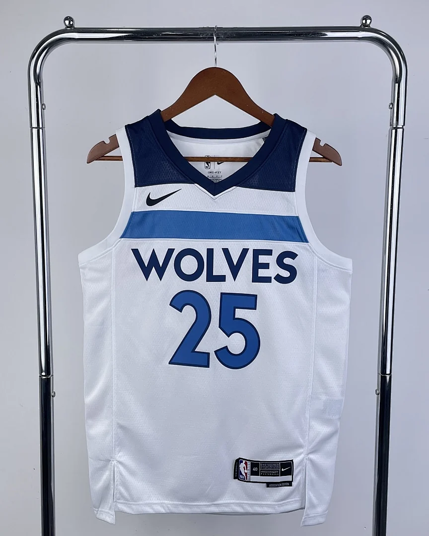 Camisola NBA Minnesota Timberwolves Derrick Rose #25 Branca 2023