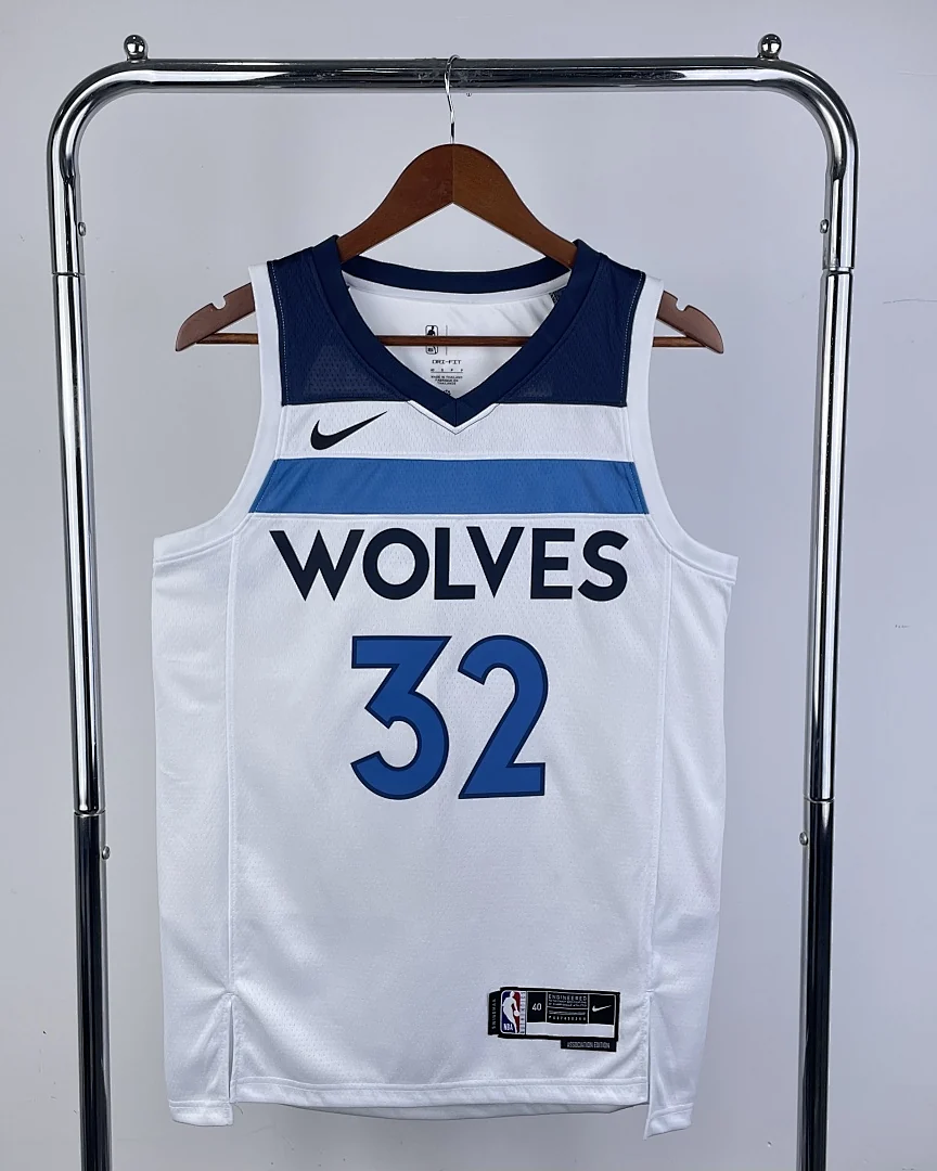 Camisola NBA Minnesota Timberwolves Karl-Anthony Towns #32 Branca 2023