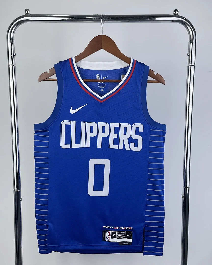 Camisola NBA Los Angeles Clippers Russell Westbrook #0 Azul 2023