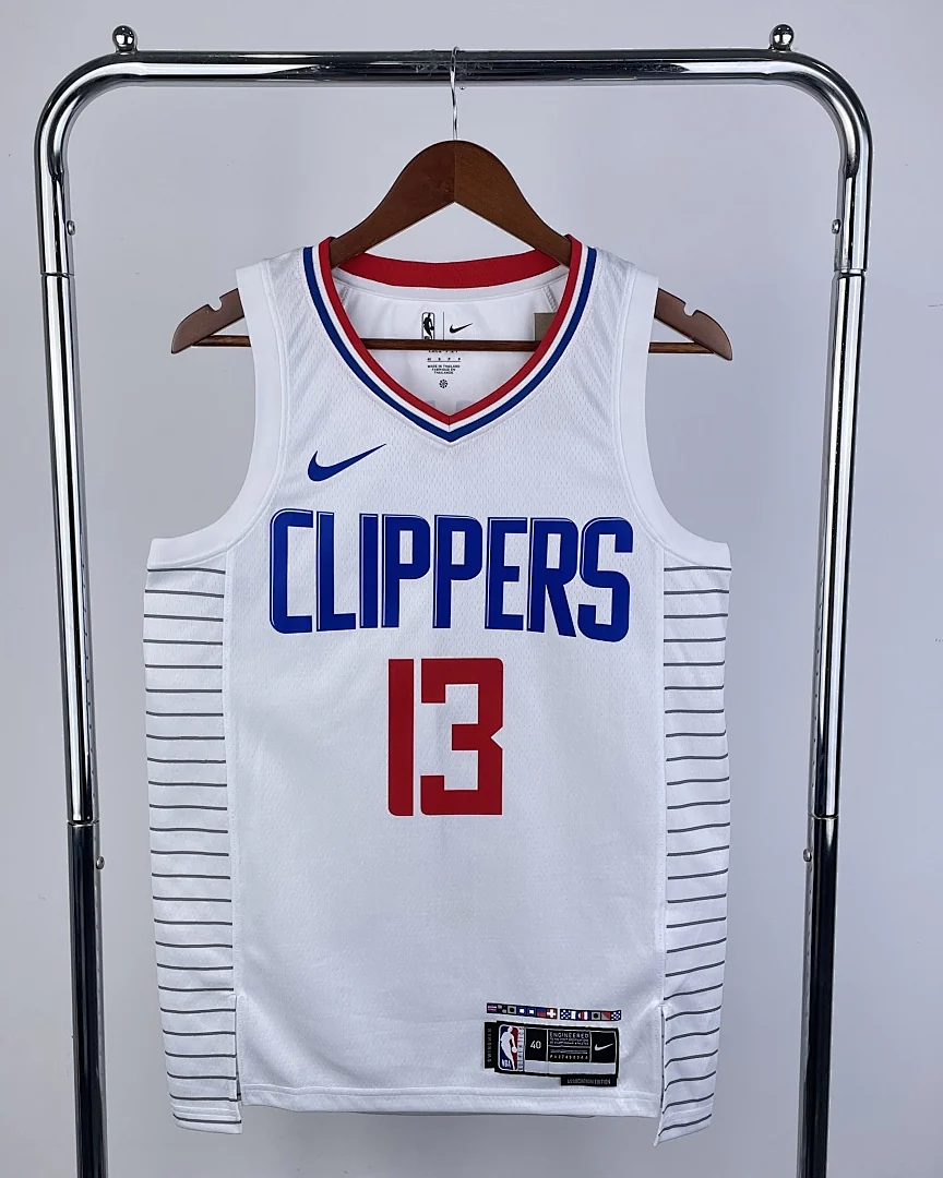 Camisola NBA Los Angeles Clippers Paul George #13 Branca 2023