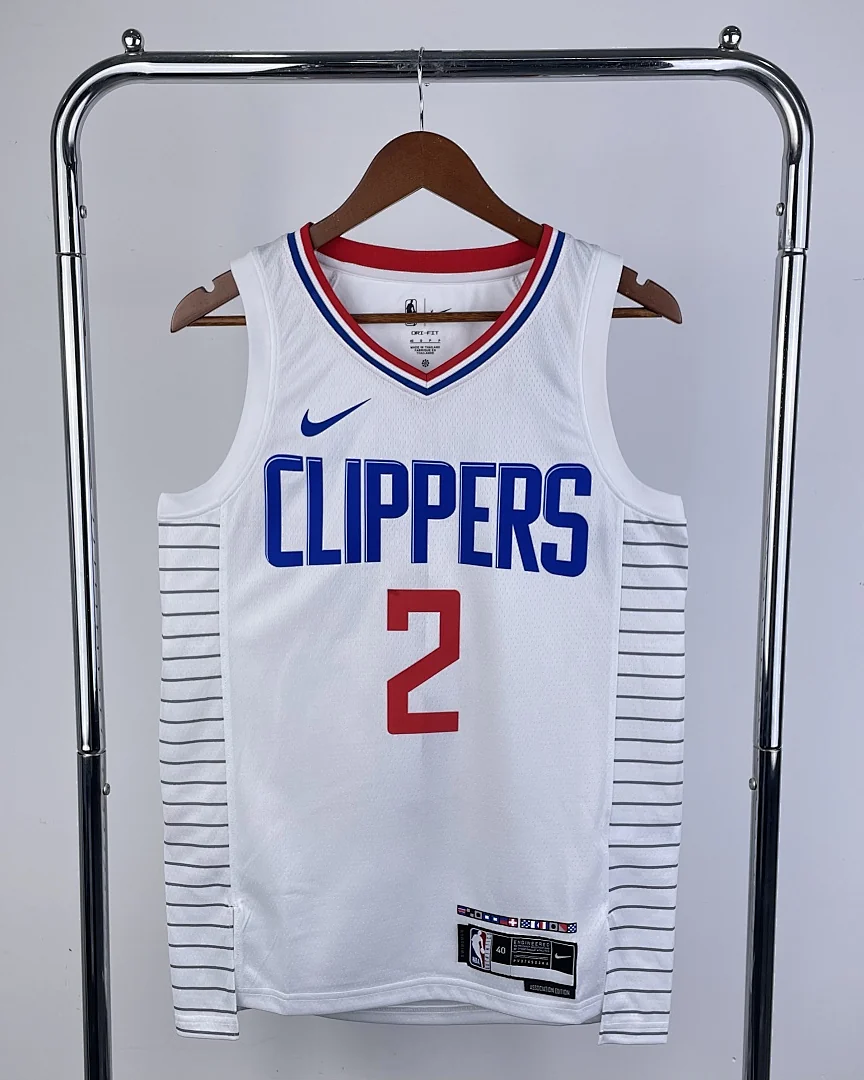 Camisola NBA Los Angeles Clippers Kawhi Leonard #2 Branca 2023