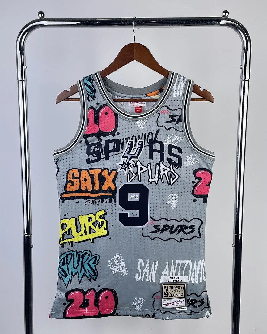 Camisola NBA San Antonio Spurs Tony Parker #9 Retro Mitchell & Ness 2002/03