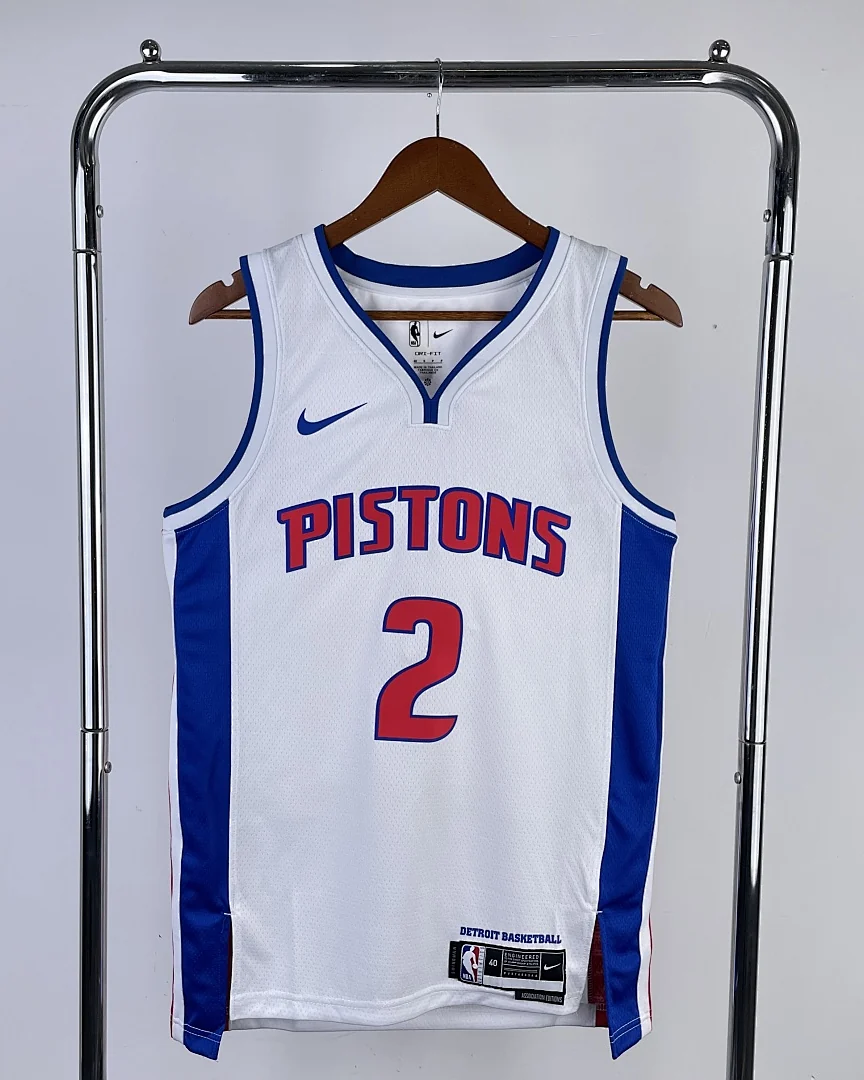 Camisola NBA Detroit Pistons Cade Cunningham #2 Branca 2023