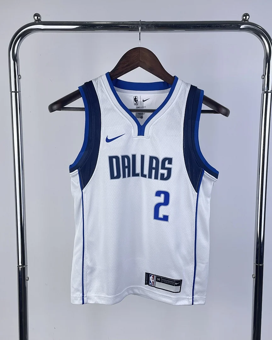 Camisola NBA Dallas Mavericks Kyrie Irving #2 Branca Criança