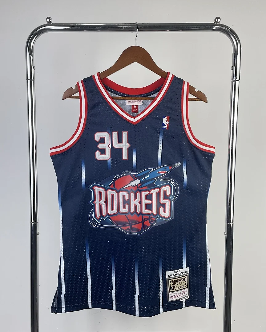 Camisola NBA Houston Rockets Hakeem Olajuwon #34 Retro Mitchell & Ness 1996/97