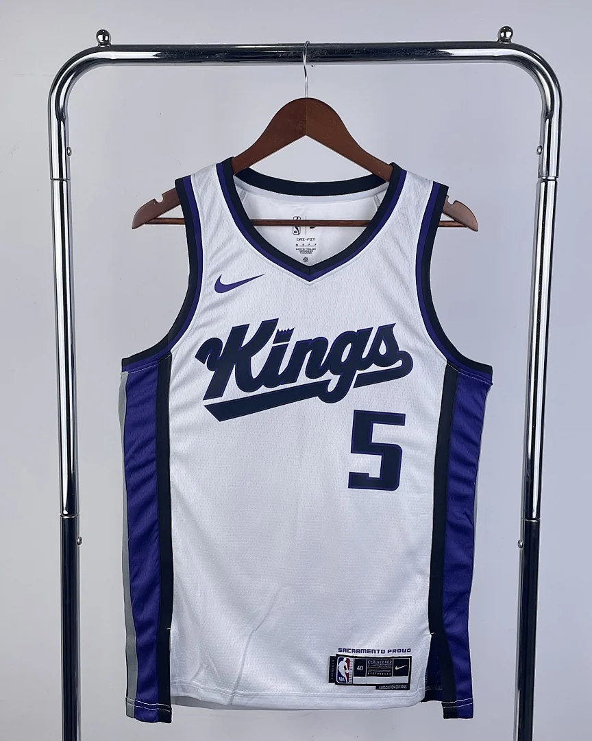 Camisola NBA Sacramento Kings De'Aaron Fox #5 Branca 2024