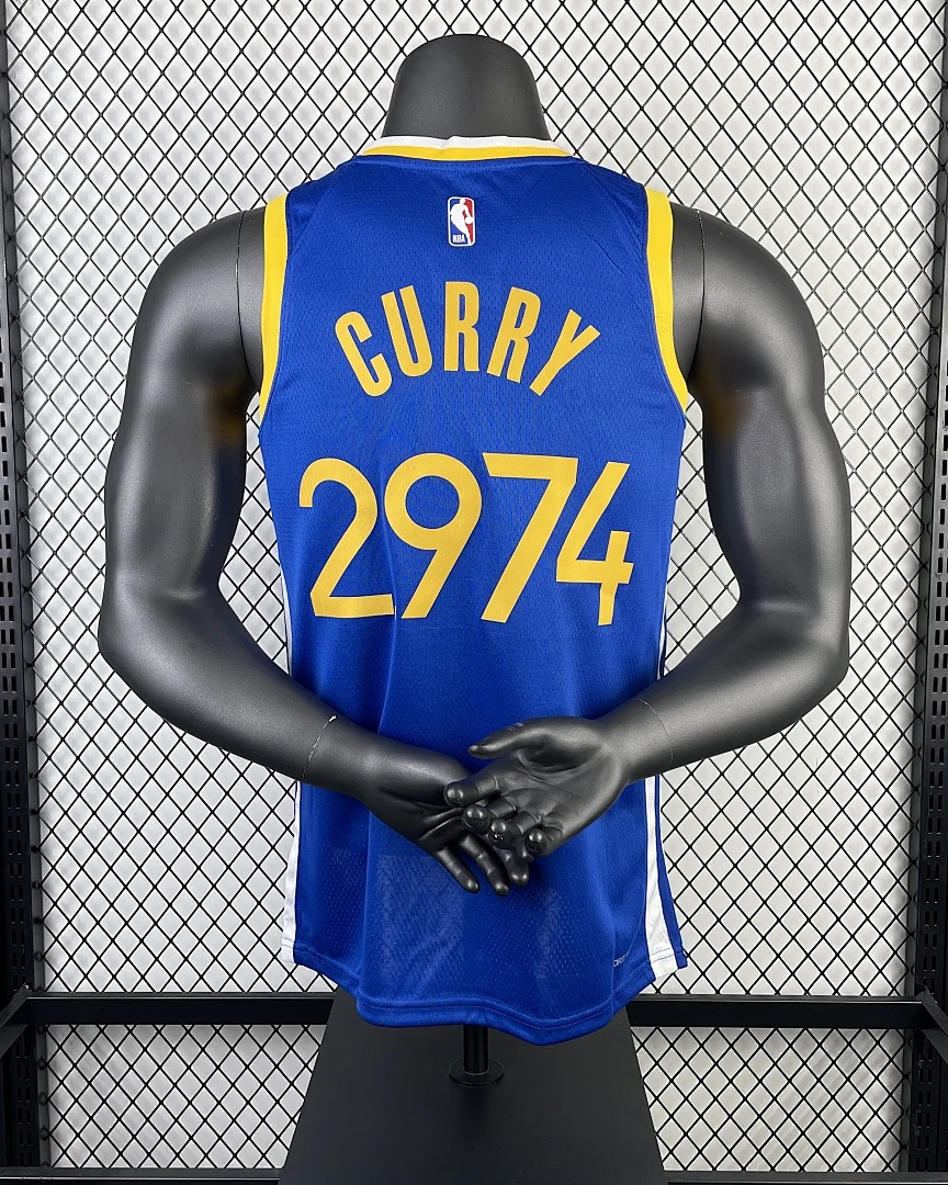 Camisola NBA Golden State Warriors Stephen Curry #30 Azul 2023 · Modelo 2