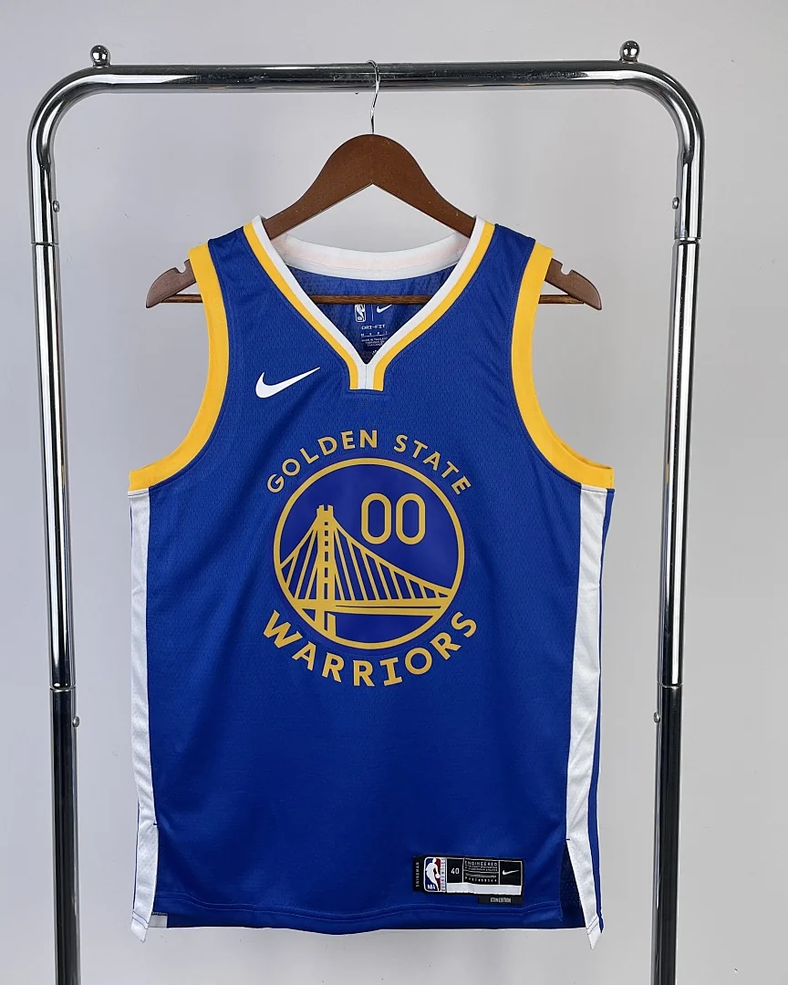 Camisola NBA Golden State Warriors Jonathan Kuminga #00 Azul 2023