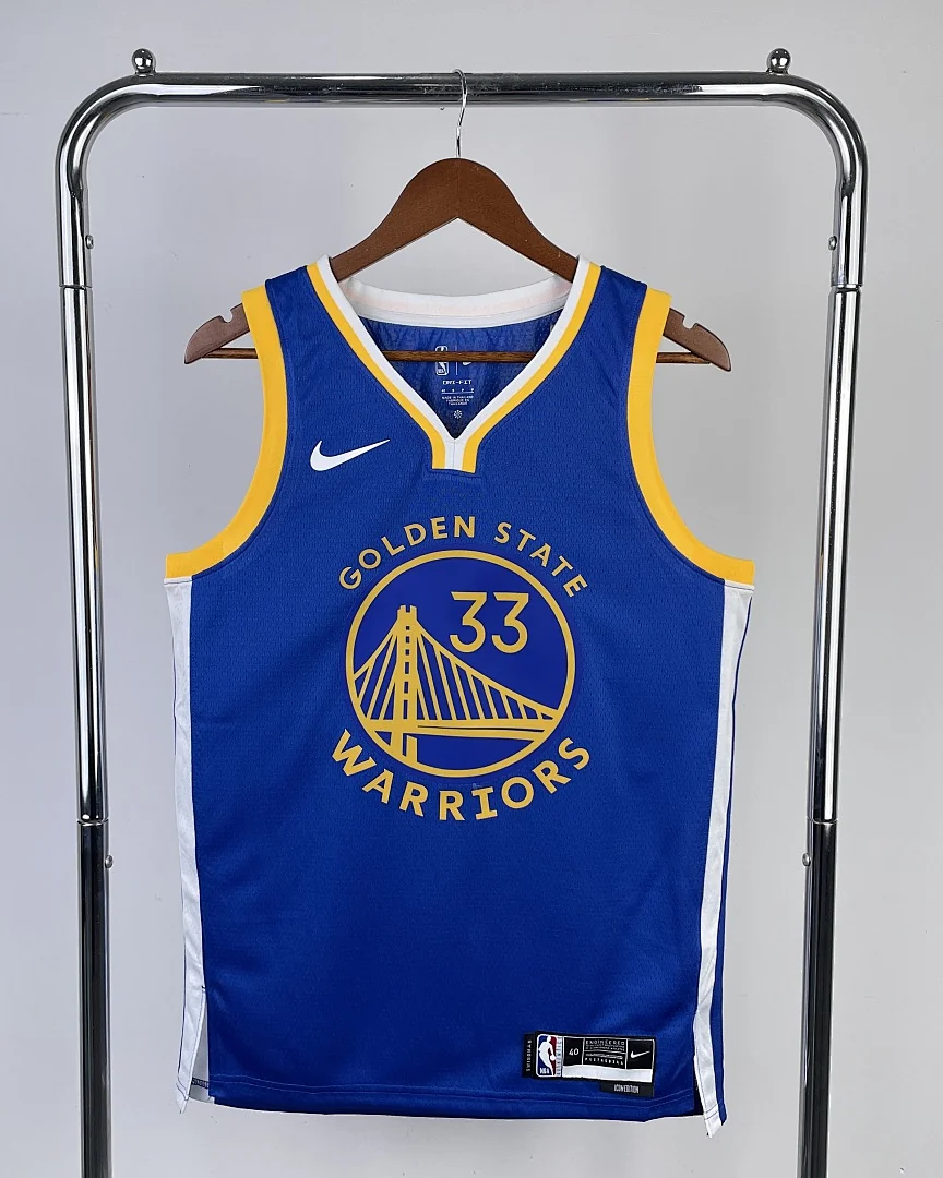 Camisola NBA Golden State Warriors James Wiseman #33 Azul 2023