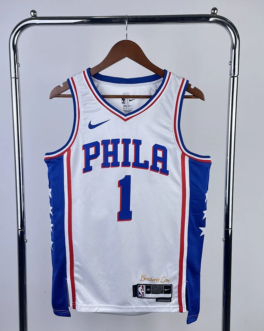 Camisola NBA Philadelphia 76ers James Harden #1 Branca 2023